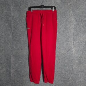 Lacoste Sport Jogger Sweatpants Mens 32x30 Red Fleece Athletic Comfort Lounge UV